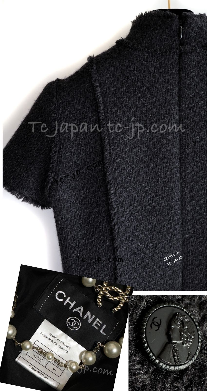 シャネル ワンピース CHANEL ブラック 肉厚ふんわり ウール