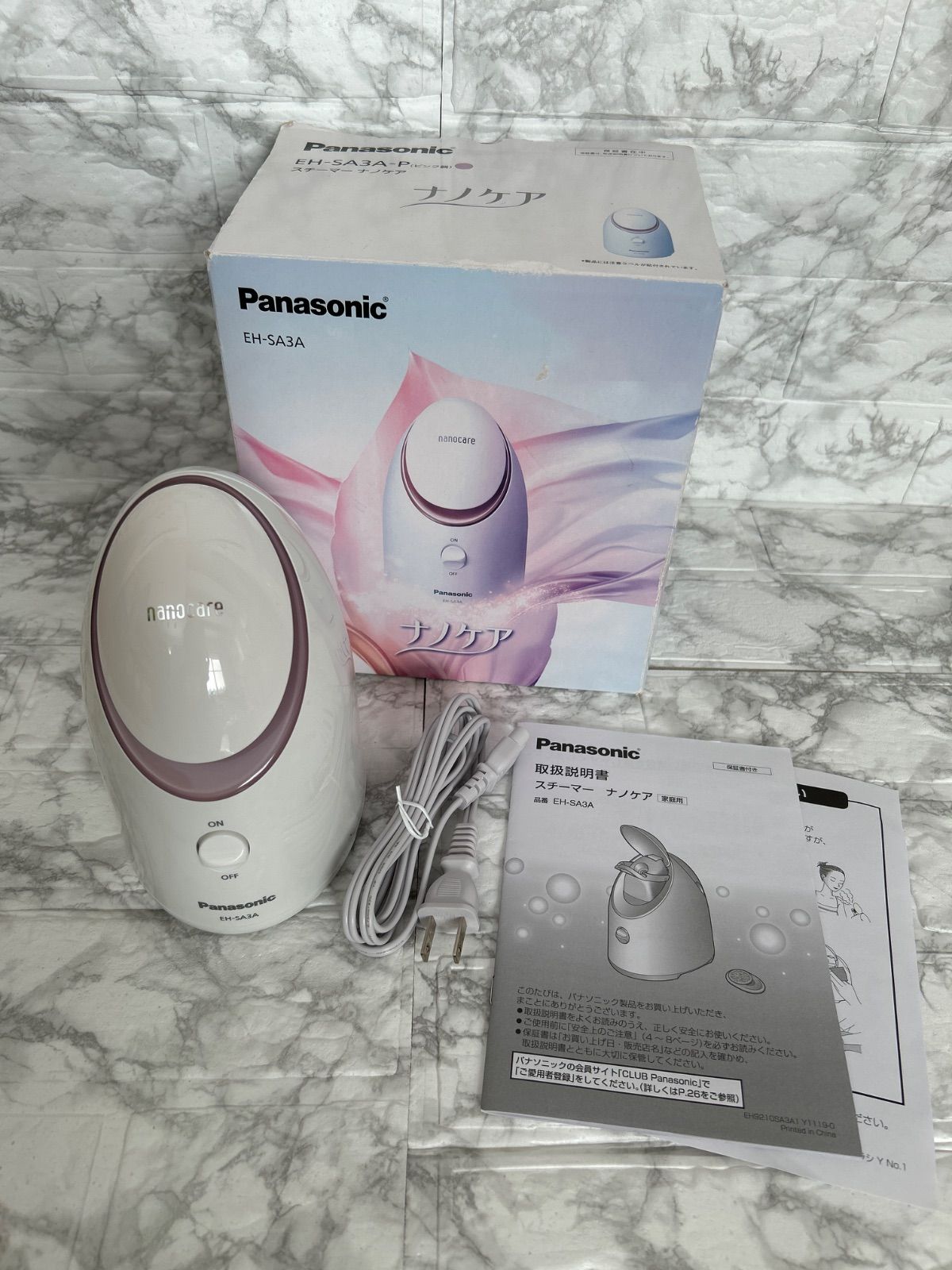 中古】パナソニック スチーマー ナノケア コンパクトタイプ ピンク調