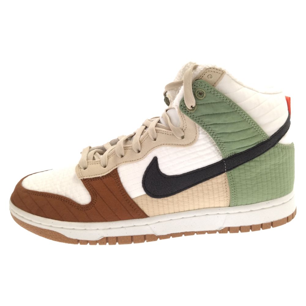 NIKE (ナイキ) WMNS DUNK HIGH LX TOAATY OIL GREEN RATTAN DN9909-100 ウィメンズ ダンク  ハイ LX トースティ オイルグリーンラタン ハイカットスニーカー US11.5/28.5cm