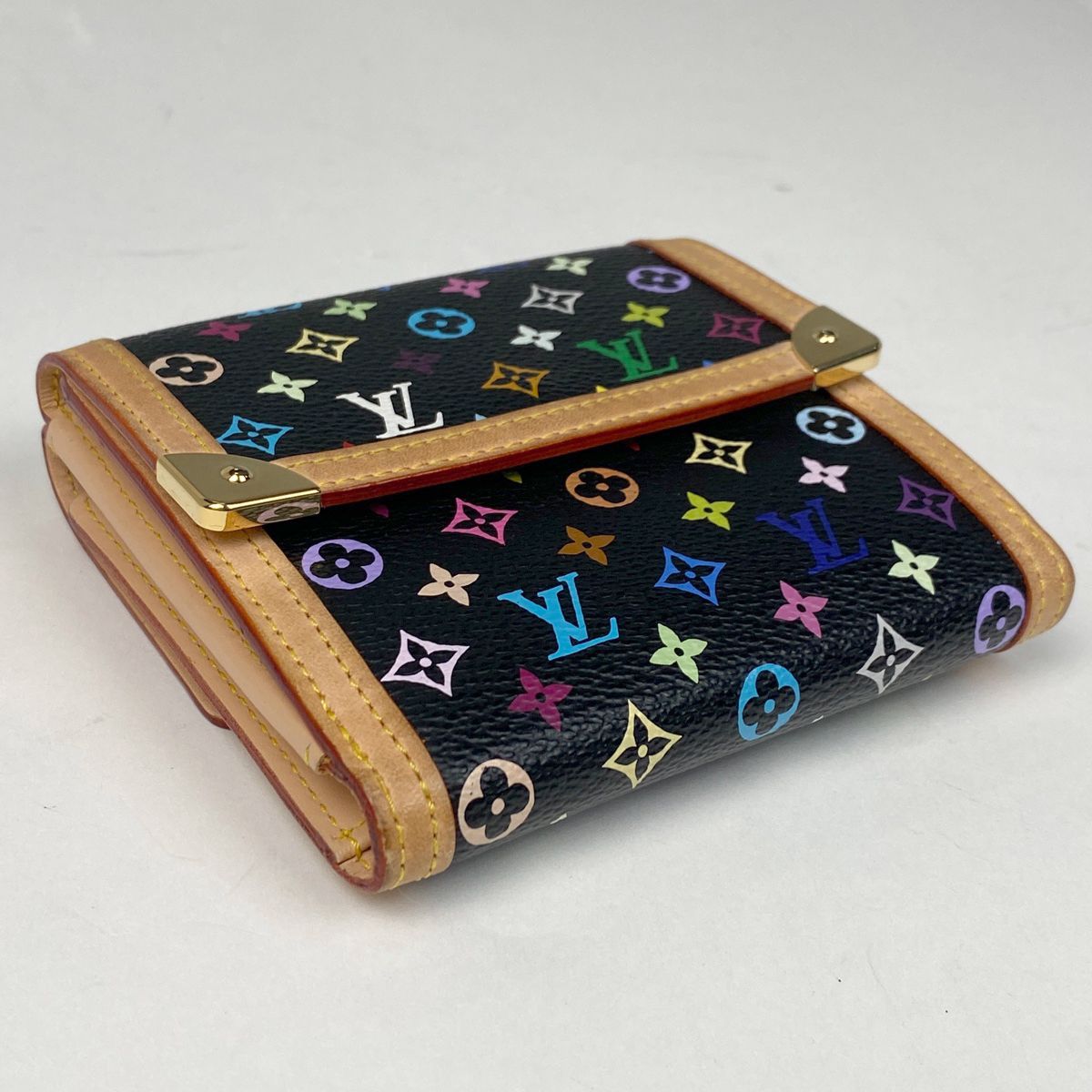 ルイ・ヴィトン ポルトモネ ビエカルト クレディ マルチカラー 黒 M92984 LOUIS VUITTON ルイヴィトン 財布 ポルトモネ・ビエカルト