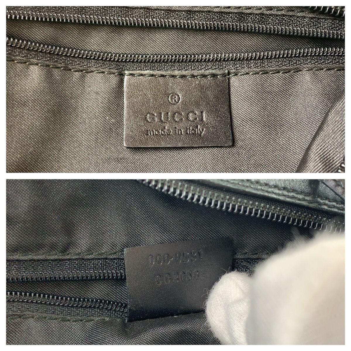 GUCCI グッチ バンブー GG柄 ブラック 黒 シルバー金具 ナイロン 
