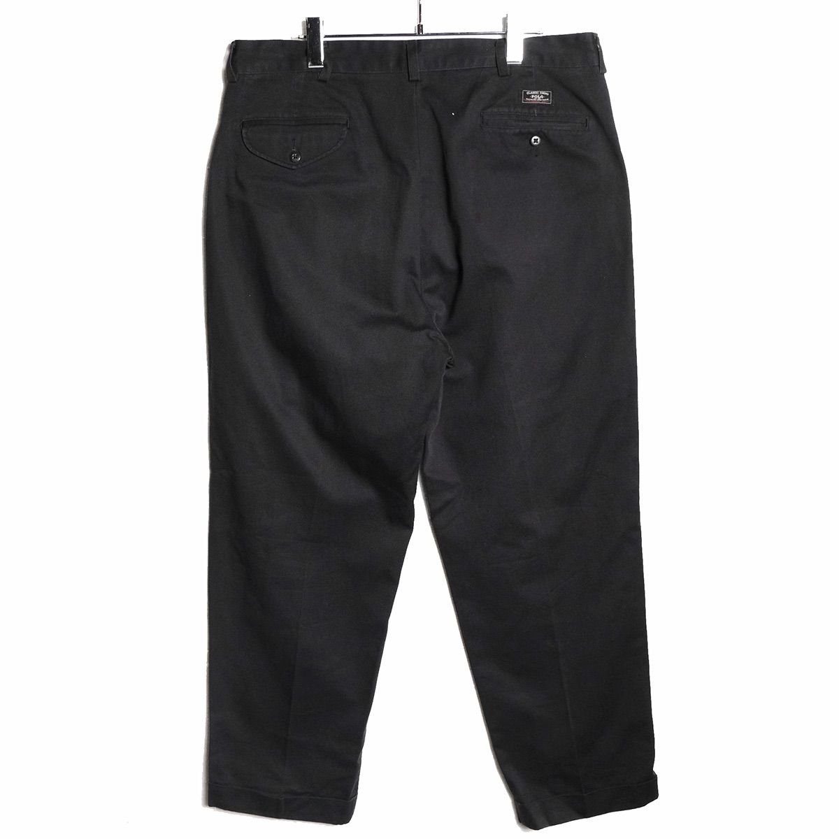 90's 00's ポロラルフローレン 2タック コットン チノパンツ 黒 (36×30