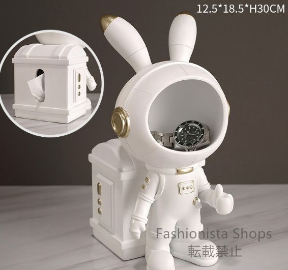 【新品未使用】クリエイティブスペースウサギのドアキー収納装飾品宇宙飛行士リビングルームコーヒーテーブルデスクトップトレイ装飾工芸品ycp137
