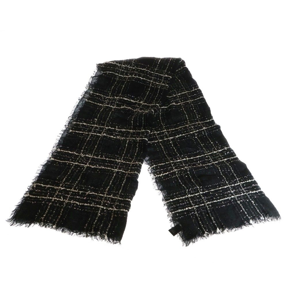 【美品】CHANEL シャネル　カシミヤ×シルク　大判マフラー　ココマークビーズ 楽天市場】CHANEL シャネル マフラー AAA632 B18758 レディース
