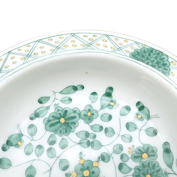 MEISSEN - マイセン MEISSEN 雑貨 インドの華 アッシュトレイ 灰皿 9cm 陶磁器 ホワイトXグリーン 白 緑 花柄 小物入れ ヴィンテージ 53544【中古】 マイセン MEISSEN 雑貨 インドの華 アッシュトレイ 灰皿 9cm