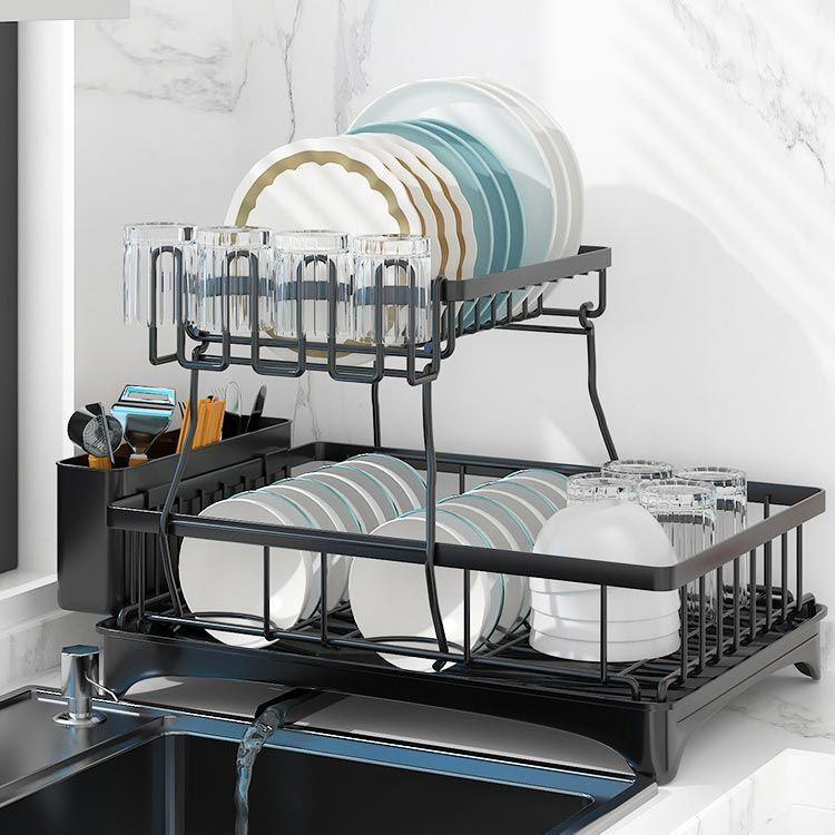 水切りラック 大容量 2段 シンク上 水切りかご 水切りカゴ ステンレス