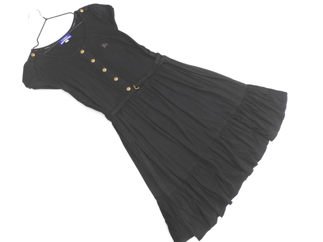 バーバリー　ブルレ　ワンピ　リボン付き　美品 美品◇BURBERRY BLUE LABEL｜ベルト付き ワンピース 36（美品