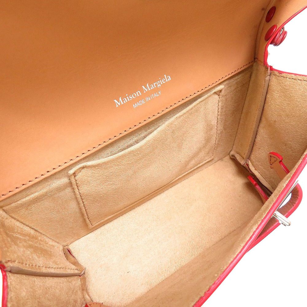 新品同様 メゾンマルジェラ S61WF0025 Snatched パテントレザー レッド