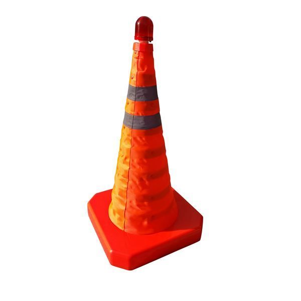 5本セット 伸縮コーン フリーコーン 高さ550mm 軽量 LEDトップライト付属 〔緊急時 イベント会場 学校関係〕 代引不可