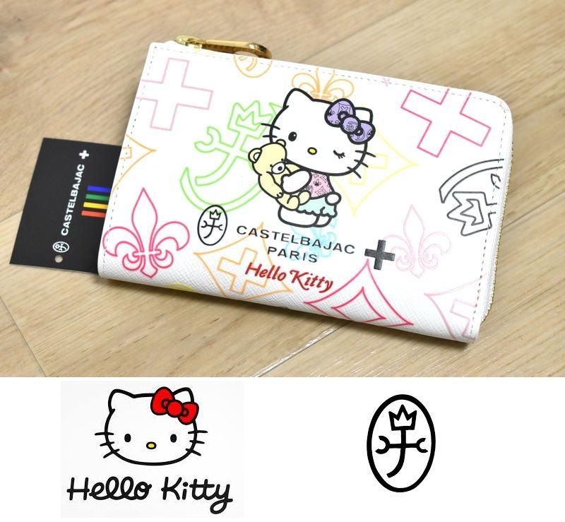 新品 カステルバジャック × ハローキティ L字ファスナー二つ折り財布 086652 CASTELBAJAC