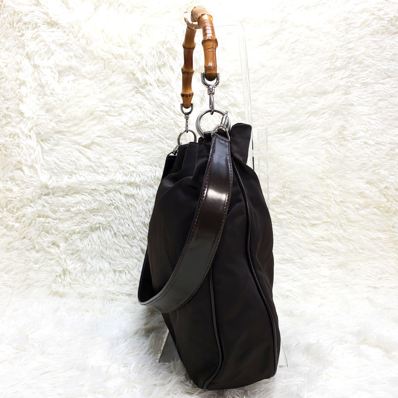 ▪️GUCCIグッチ 2wayバンブー ハンドバッグショルダーバッグ 黒 楽天市場】グッチ GUCCI ショルダーバッグ バンブー 2WAY