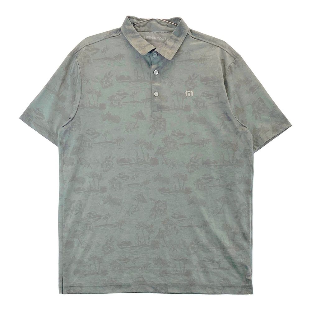 サイズ L TRAVIS MATHEW トラビスマシュー 7AH011 半袖ポロシャツ ボタニカル柄 グリーン系 240101527987 ゴルフウェア メンズ ストスト