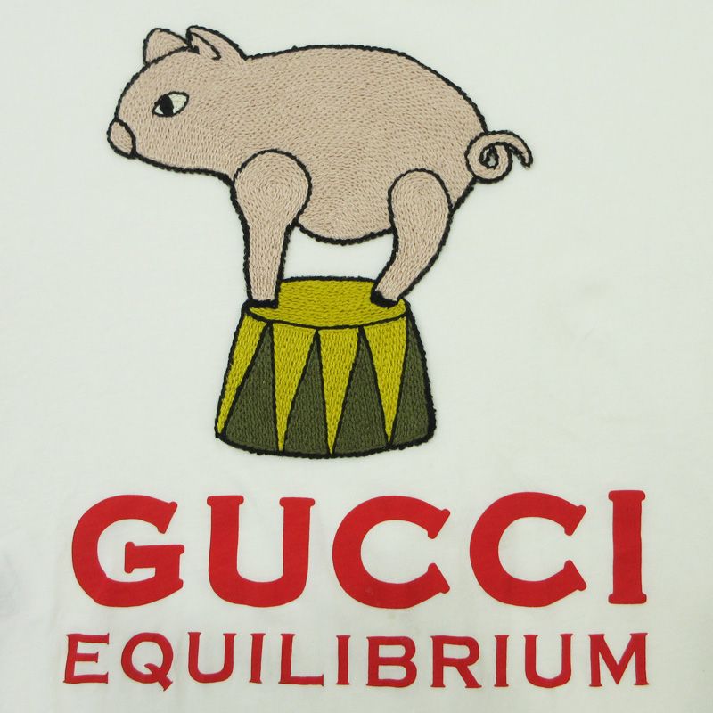 三重本店】 中古 GUCCI | グッチ 豚 アニマル ピッグ刺繍ロゴプリント