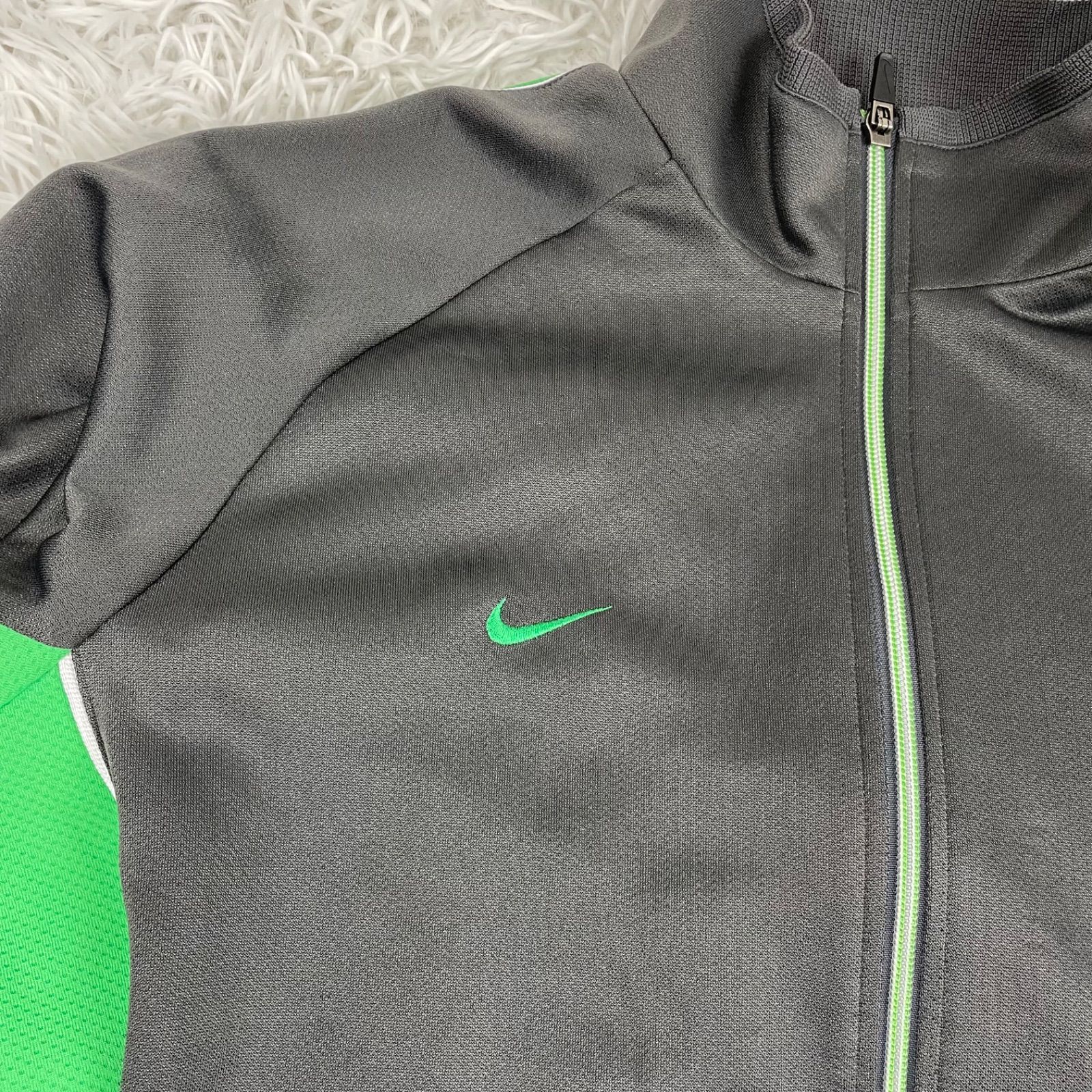 00s NIKE ナイキ セットアップ XL ジャージ グレー グリーン トラックジャケット パンツ ヴィンテージ LLC-HASEGAWATOSO_COM