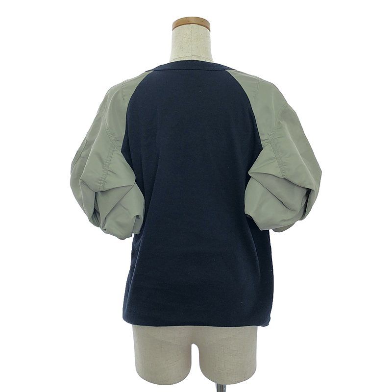 sacai / サカイ | 異素材 ドッキング ミリタリー ボリュームスリーブ