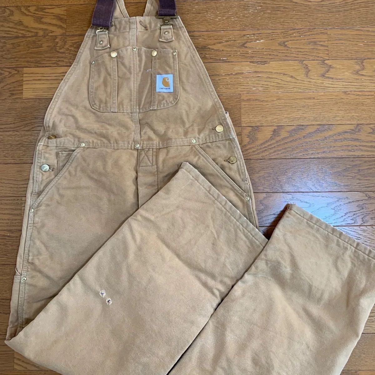 carharttカーハート オーバーオール ダック 地キルティング 34c30