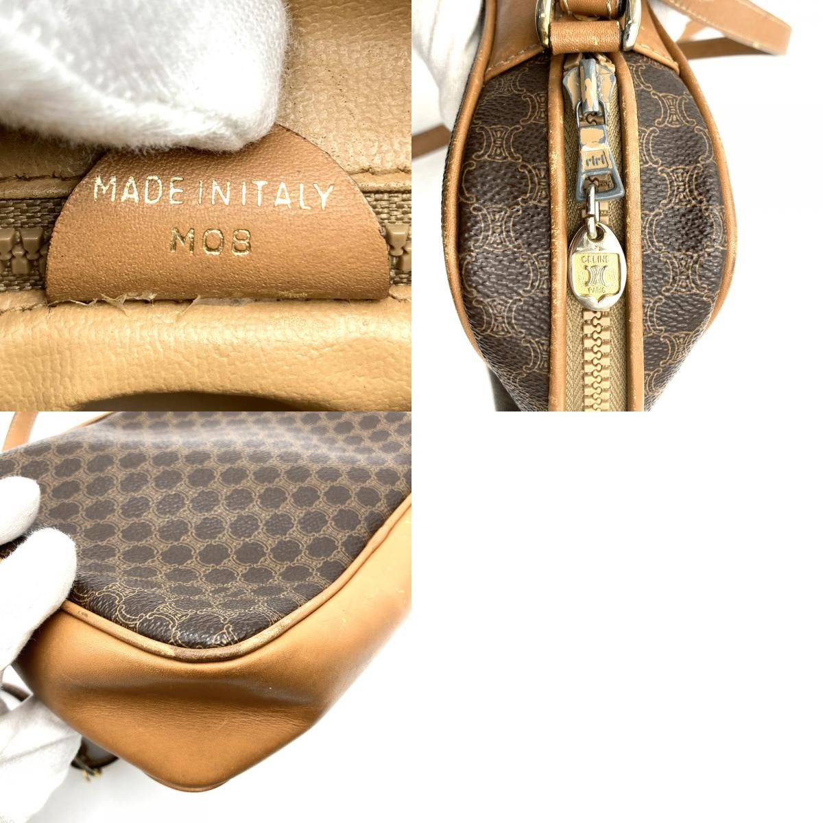 CELINE セリーヌ マカダム ショルダーバッグ ゴールド金具