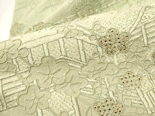 平和屋着物□中国三大刺繍 スワトウ刺繍 訪問着 道長破れ色紙花