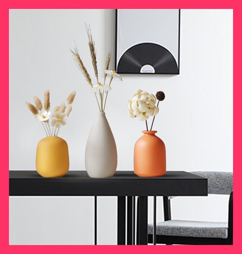 今っぽトレンド 陶製の花瓶 フラワーアレンジメント ドライフラワー