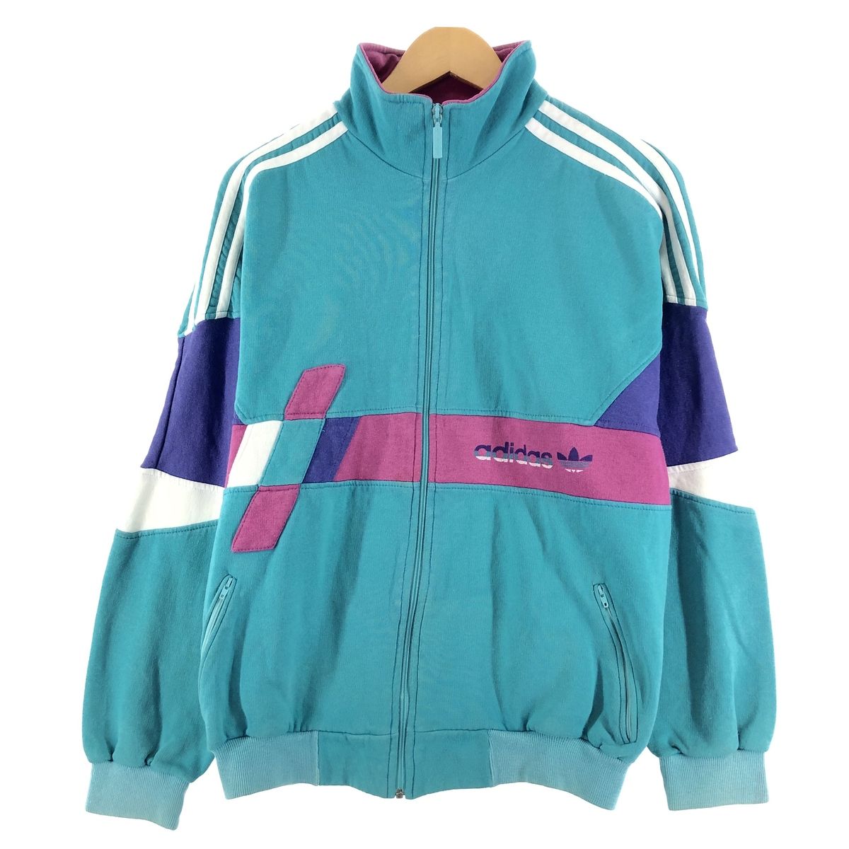 80s〜90s adidas トラックジャケット ジャージ XL 台湾製 古着 80～90年代 アディダス adidas ジャージ トラック
