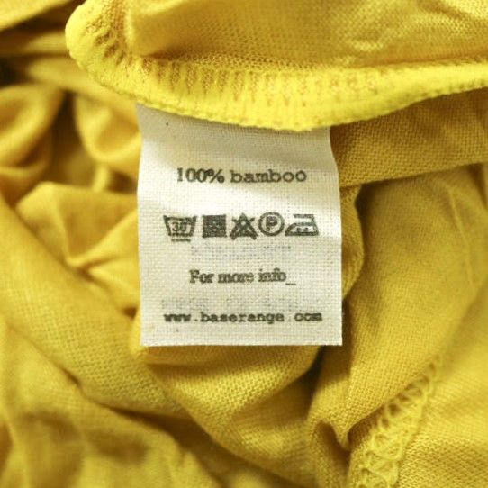 新品 BASERANGE ベースレンジ ポルトガル製 BAMBOO ﻿LONG SLEEVE TEE バンブー ロングスリーブTシャツ S CAFA YELLOW 長袖 カットソー トップス g19723