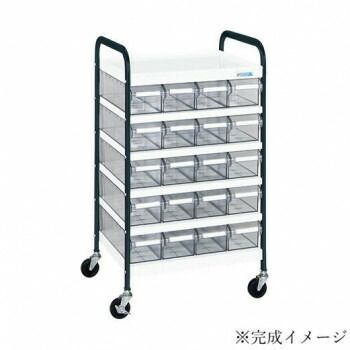 サカエ CSワゴン透明ボックス付 CSD-20TWD