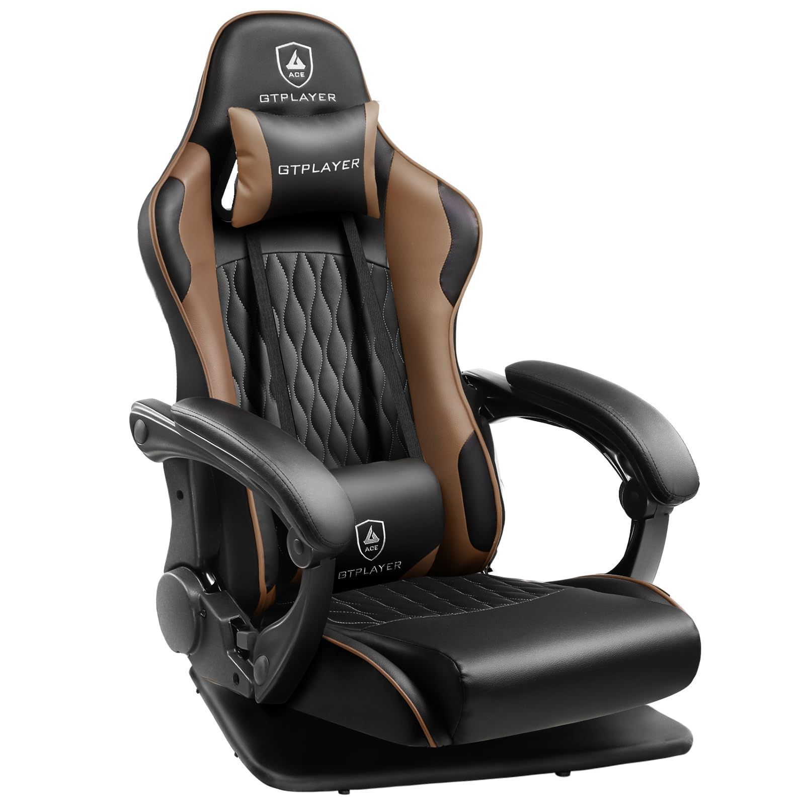 [新品・未使用]GTRacing ゲーミング座椅子 ゲーミングチェア 座椅子 165リクライニング ゲーム座椅子 ゲームチェア ハイバック 360度回転 ランバーサポート 腰痛対策 ハンコンスタンド座椅子の