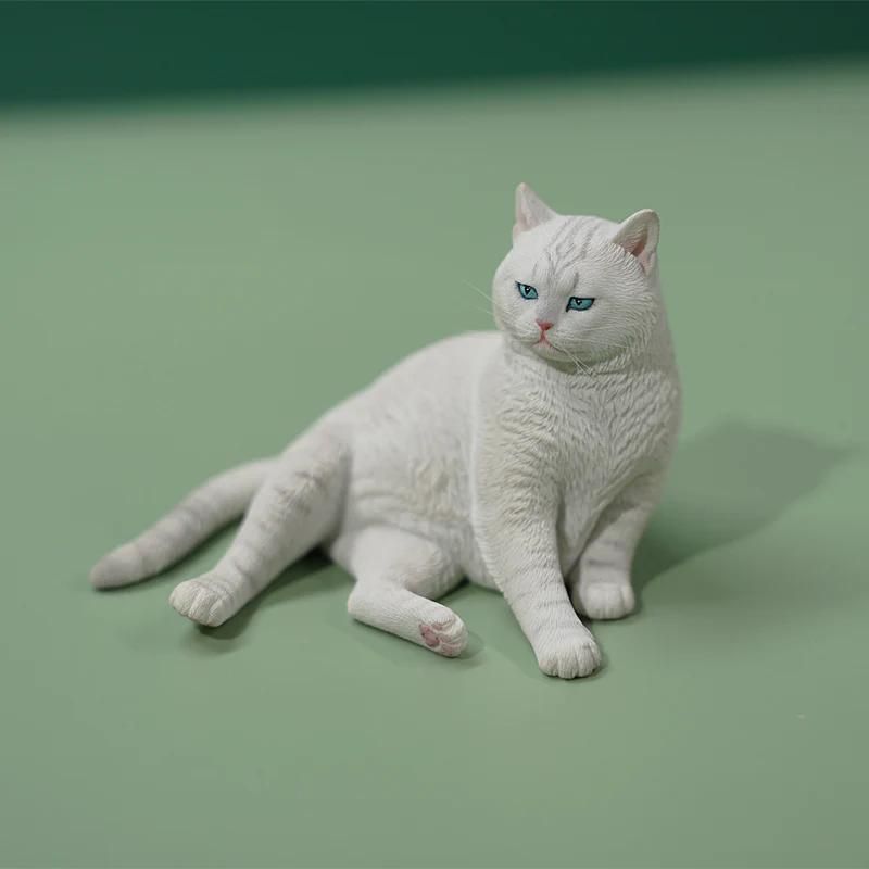 1/6サイズ 宮の白猫 リアルフィギュア ネコ動物彫像置物 猫好き