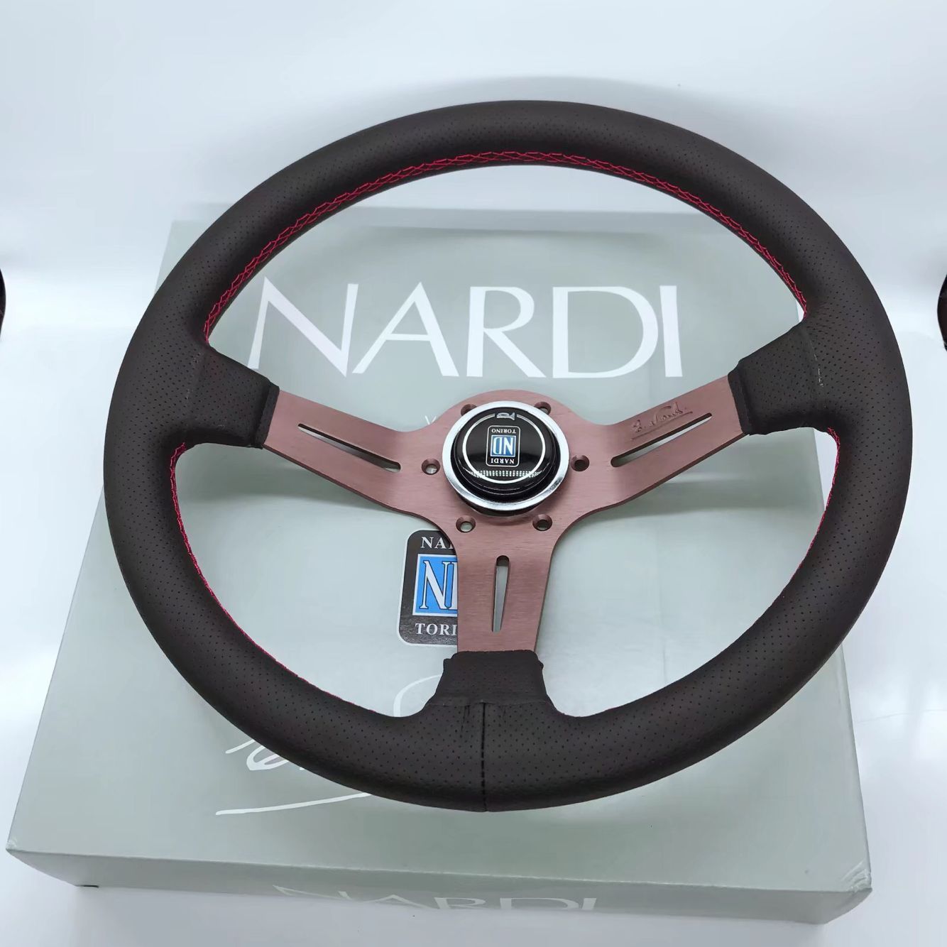 NARDI ナルディ ステアリング ハンドル本体 深い凹み レザー 14インチ 350MM クイックレリース レース race カスタム 車 競技  ブラウン - メルカリ