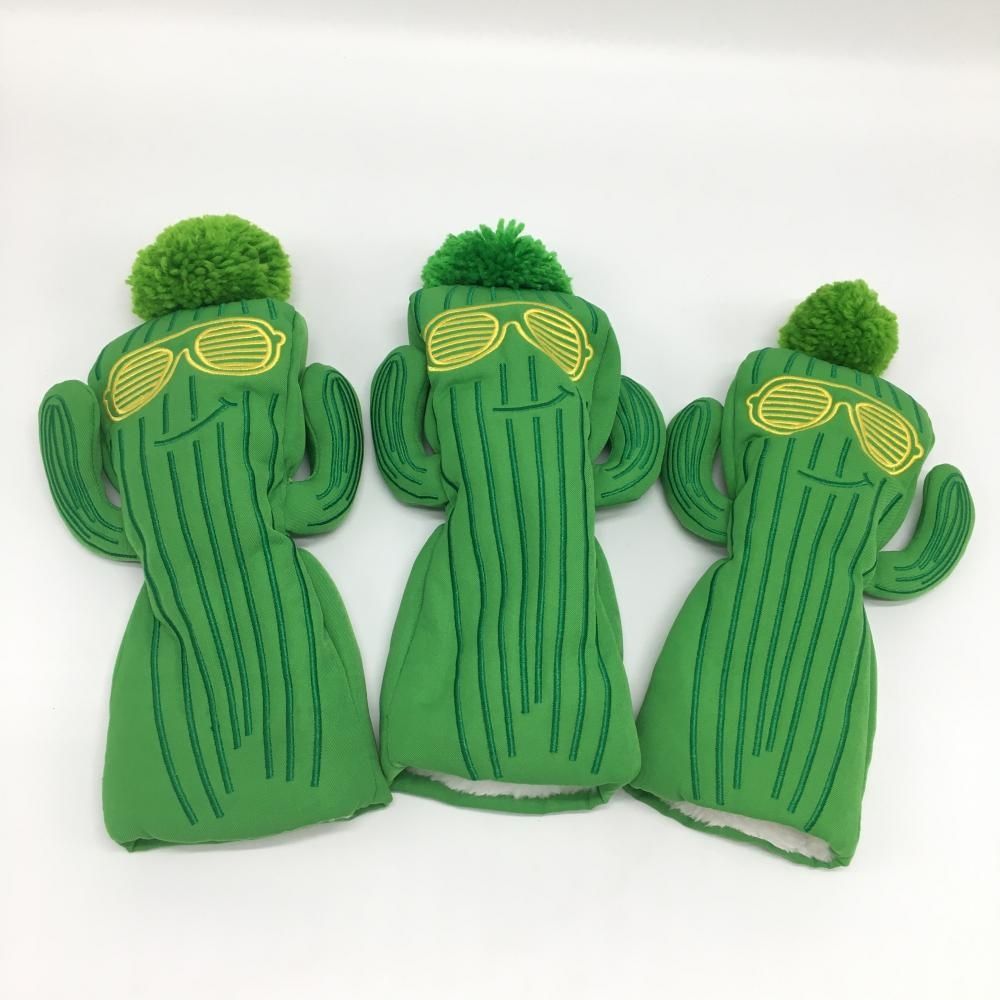 【未使用品】RIKI&ROI ヘッドカバー4点セット(DR FW×2 UT) グリーン×イエロー サボテンゴルフ RIKI&ROI 未使用品】RIKI&ROI ヘッドカバー4点セット(DR FW×2 UT) グリーン