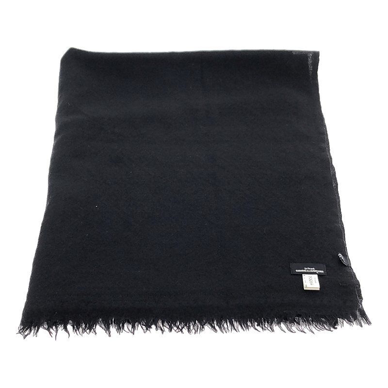 tricot COMME des GARCONS / トリココムデギャルソン | ウール レースリボン フリンジストール | ブラック tricot COMME des GARCONS / トリココムデギャルソン | ウール レース