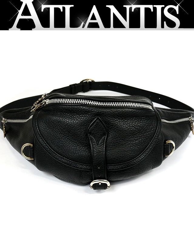 CHROME HEARTS 銀座店 クロムハーツ 美品　インボイス付き スナットパック ♯1 ラージ ボディバッグ レザー メンズ SV925 黒 96700