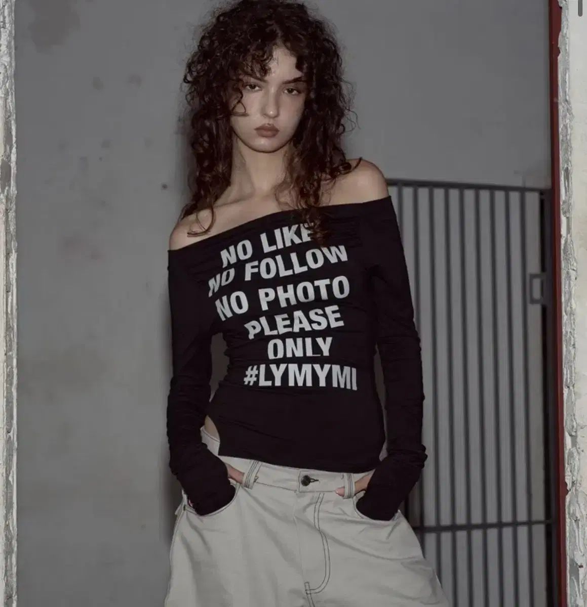 Pleasenofollow プリーズノーフォロー Kacy Lettering Long Off ー Shoulder