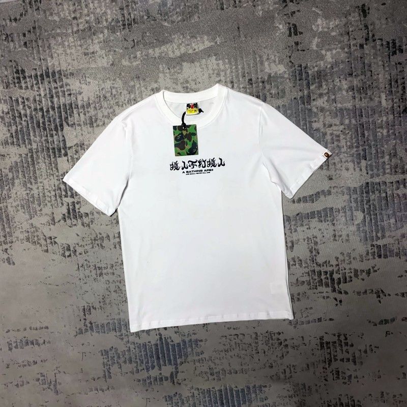 BAPE プリント Tシャツ ブラック ホワイト A BATHING APE アベイシングエイプ Tシャツ レディース ブラック