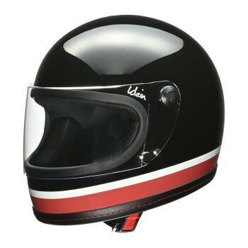 リード工業 Klein クライン レトロフルフェイスヘルメット レディース M 57-58cm未満 ブラック×レッド