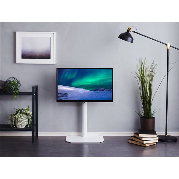 八角 壁寄せ テレビスタンド 〔八角 テレビスタンド ハードディスクホルダー付き〕 ホワイト TVスタンド テレビ台 TV台 テレビボード TVボード HDDホルダー付き リビング収納 リビング家具 代引不可