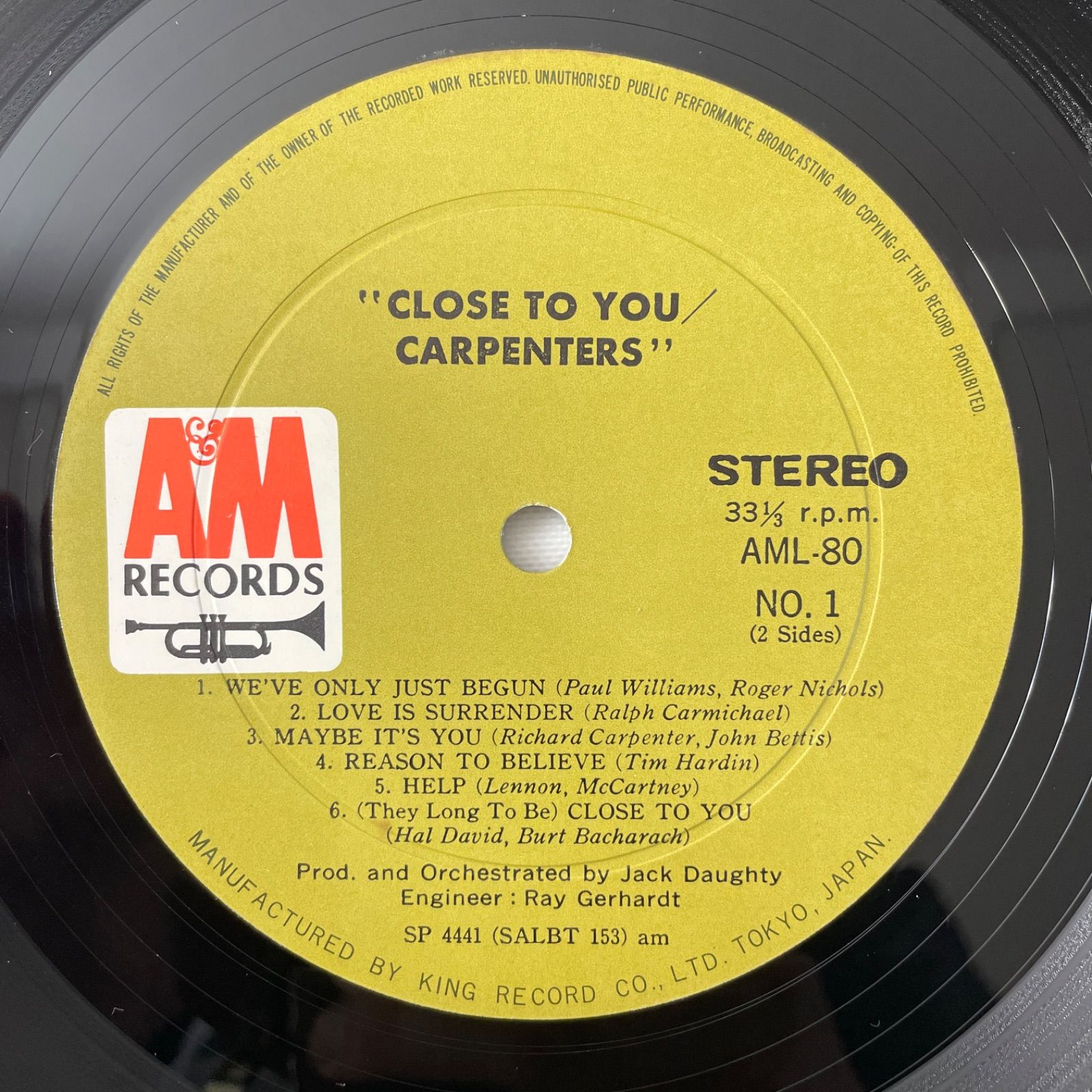 良盤 1976年 国内初盤 カーペンターズ Carpenters LPレコード