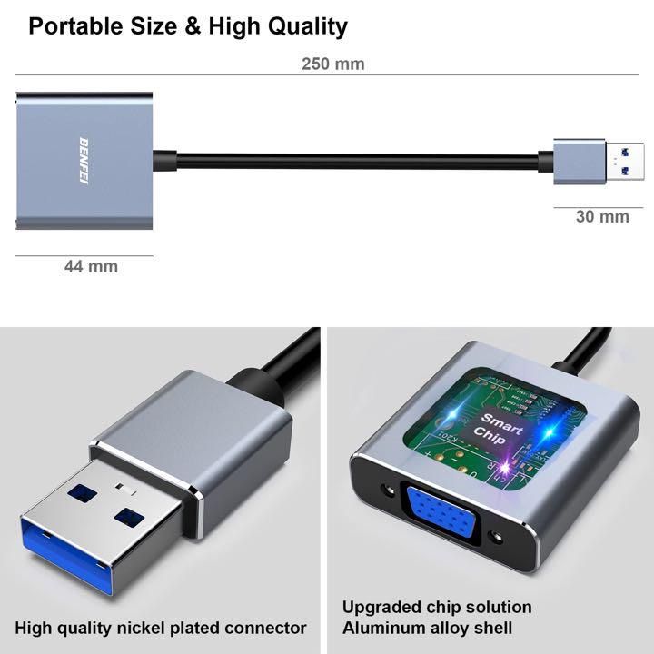 BENFEI HDMI - VGA ケーブル VGA (ディスプレイ) ケーブル 68％以上