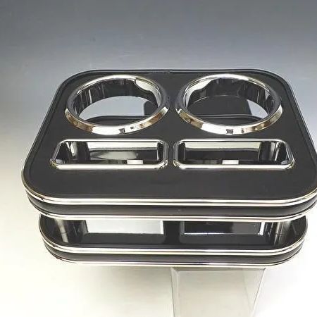 100系ハイエースワゴン フロントカップホルダー ブラック BKｘシルバー