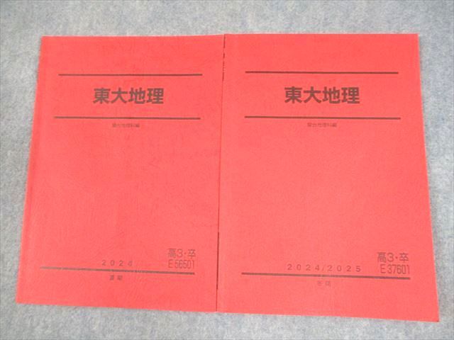 駿台 東京大学 東大地理テスト演習 テキスト通年セット 2024 計2冊 009m0D 駿台 東京大学 東大地理テスト演習 テキスト通年セット 2024 計2