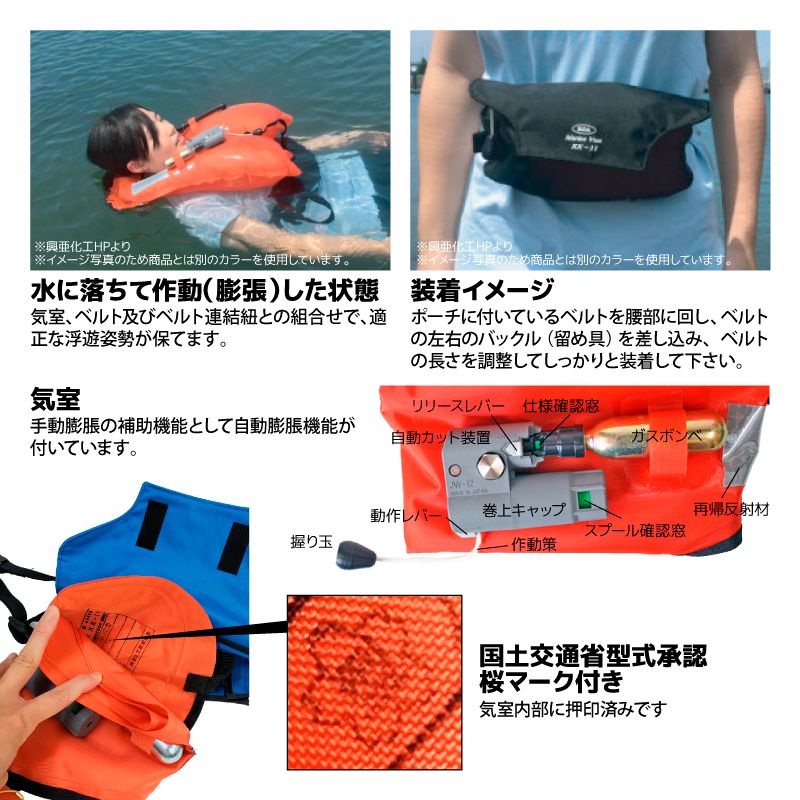 救命胴衣 ウエストポーチタイプ
