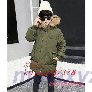 人気のある 中綿ジャケットフード付き男の子ダウンコートファー付きキッズロング子ども用ジュニアコート防寒着 kni4a187378 お見逃しなく！