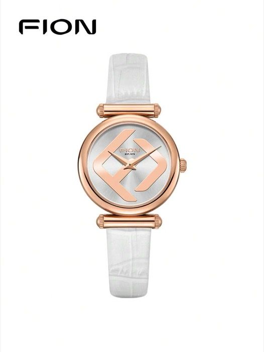 腕時計 レディース クォーツ 女性用ホワイトレザークォーツウォッチ ローズゴールドトーンケース ラウンドウォッチ エレガントなリストアナログ女性用ウォッチ 調節 なストラップ付き ギフトウォッチ
