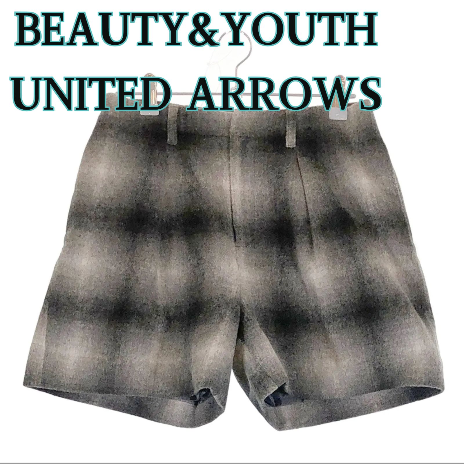 イタリア製生地使用】 BEAUTY&YOUTH UNITED ARROWS PONTETORTO ビューティーアンドユース ユナイテッドアローズ S  ブラック×ホワイト 黒×白 グレー 灰色 ウール混ショートパンツ ホットパンツ - メルカリ