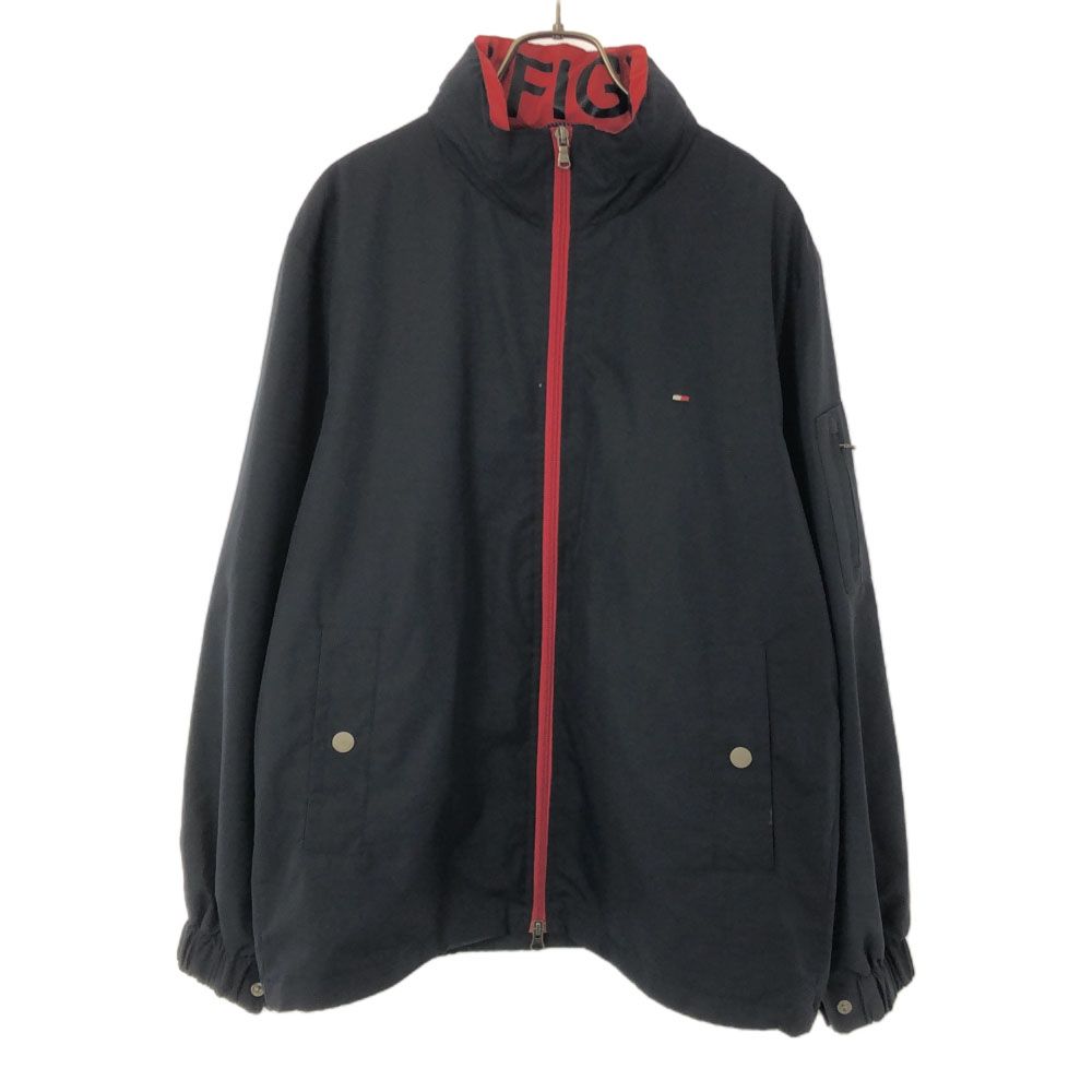 TOMMY HILFIGER トミー ヒルフィガー トミーヒルフィガー ネイビー M | ジャケット ソフトシェル ☆ 新品 US-S ロゴ刺繍 フルダブルジップアップニットジャケット ns623大きいサイズ