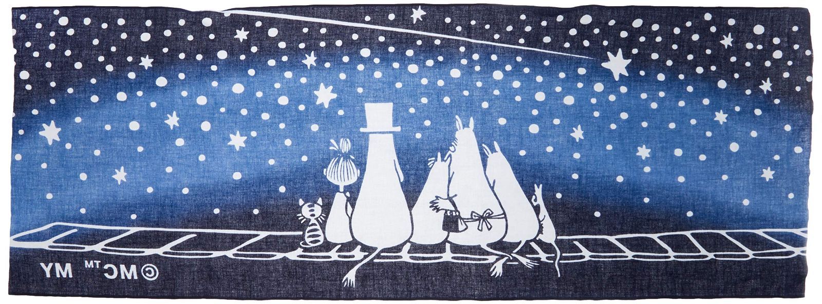 33 90 cm フィンランド 北欧 ムーミン 星空 綿 注染 51002 タペストリー 手ぬぐい 宮本 Miyamoto Towel