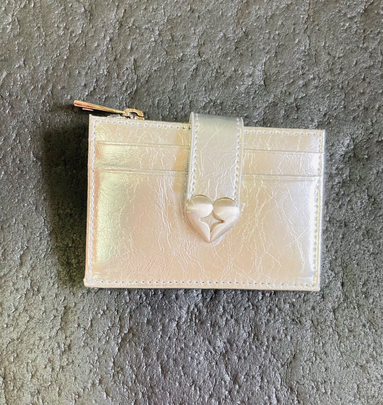 韓国現地 fennec フェネック 財布 カードケース 小銭入れ ハート シルバー