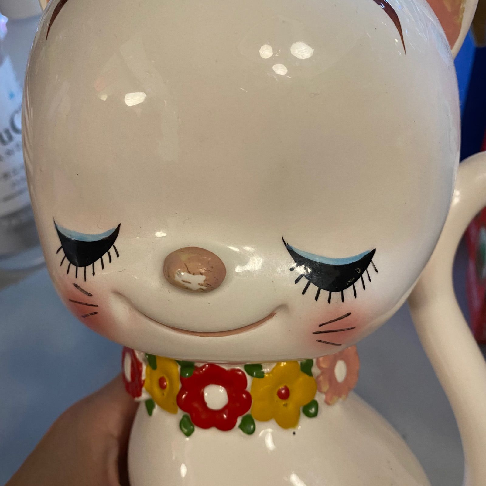昭和レトロ　陶器の猫　ウインクするネコの人形　ルネ 71E6x5emWoL._AC_SY200_QL15_.jpg