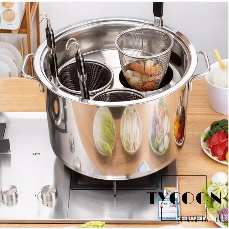シチューポット 煮込み料理深型 ステンレス おでんのです鍋 そばゆで釜 茹麺鍋セットパスタ揚げ ステンレス製 水切り 麺器 カレー鍋 パスタ STEELWINDOWSANDDOORS_COM