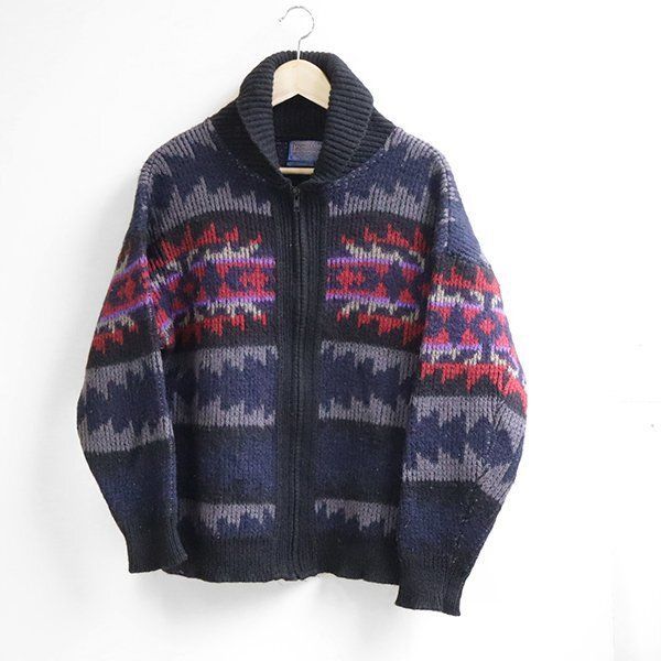 70年代☆ PENDLETON ネイティブ柄 ニット Mサイズ ◇ ウール